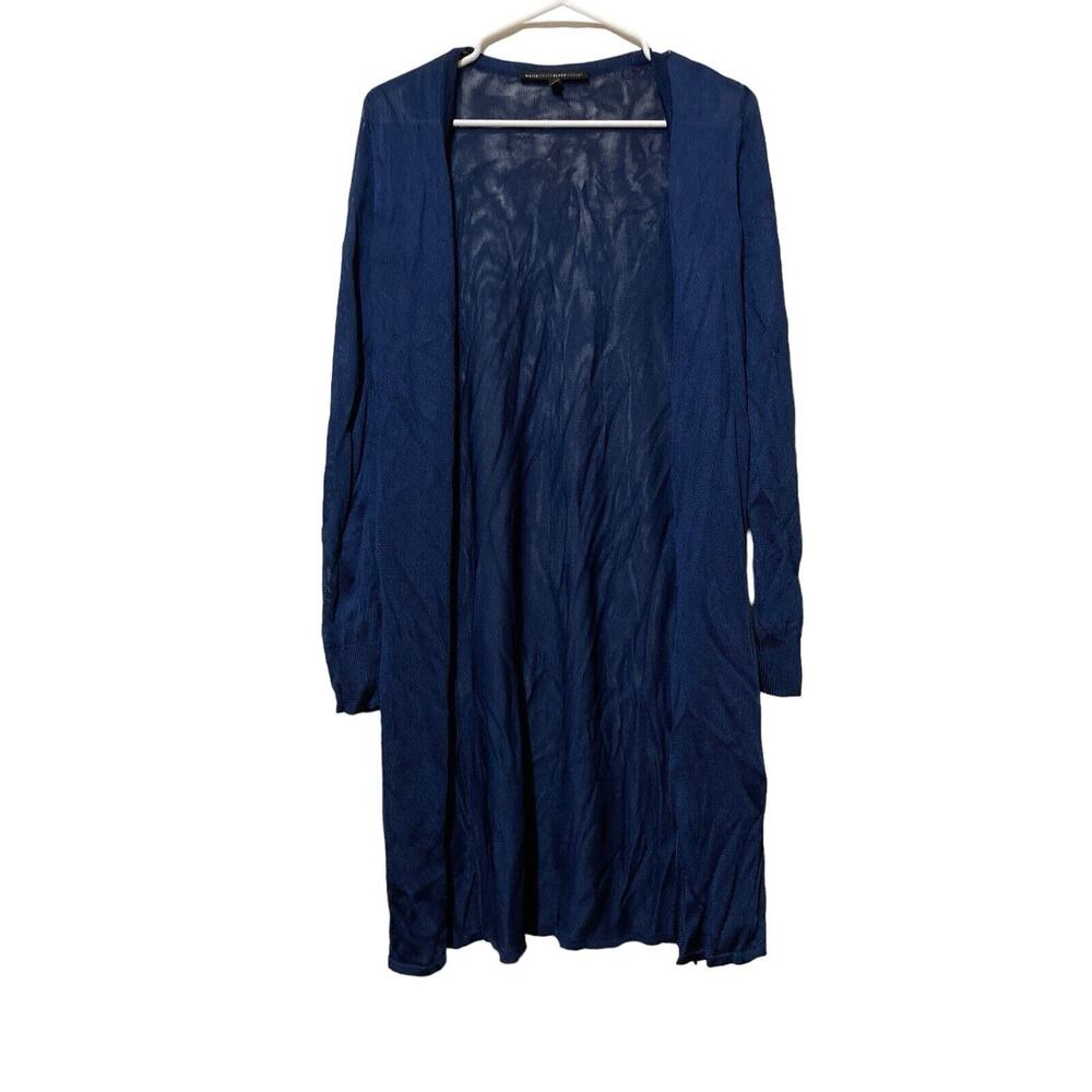 Open Front Duster Cardigan Sweater Blue‎